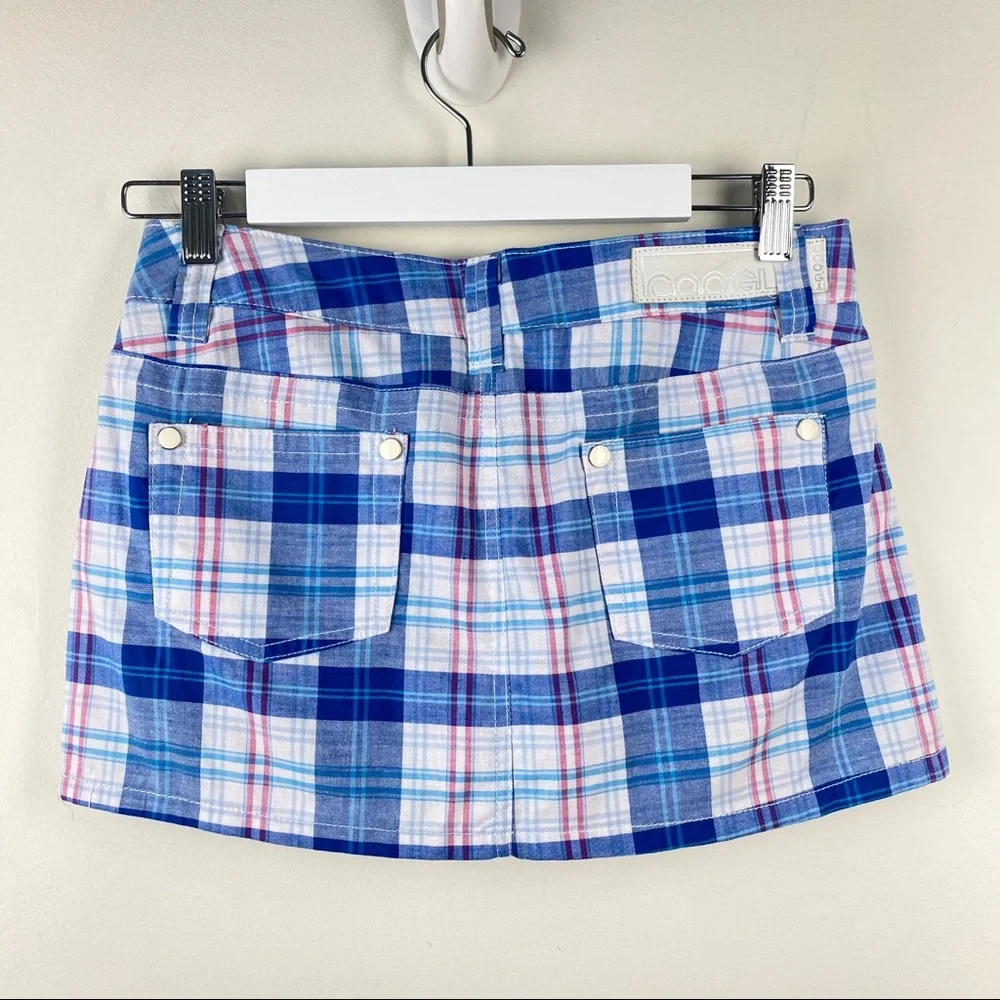 Coogi Plaid Y2K Mini Skirt Blue Size 5/6 New